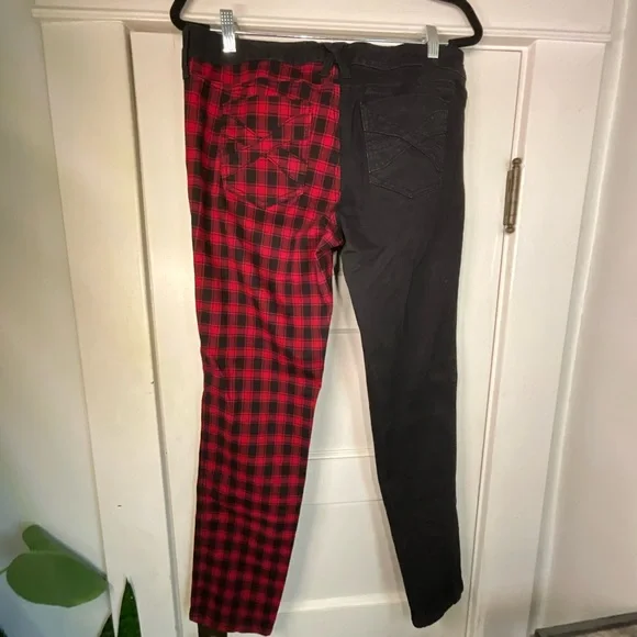 Royal Bones Black and Red Plaid Skinny Jeans - Picture 2 of 10